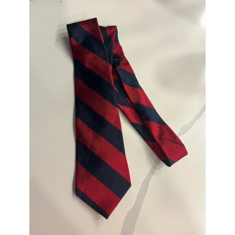 Gap Kids Boys Red Navy Blue Diagonal Striped Necktie Classic Preppy School Tie